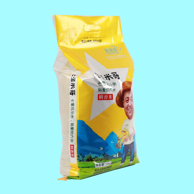 Bolsa de empaquetado tejida polipropileno biodegradable impermeable del arroz 10kg con la manija