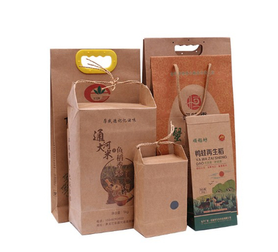 Bolsas de papel portátiles de Kraft del regalo de la comida 2.5KG, bolsa de papel de Kraft personalizada para la comida Uesd con la manija